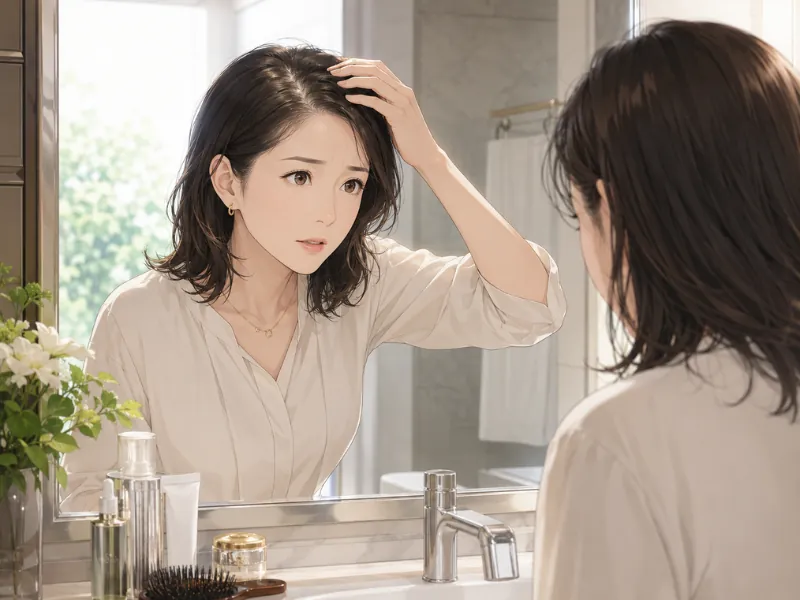 分け目や生え際の透け感が気になる