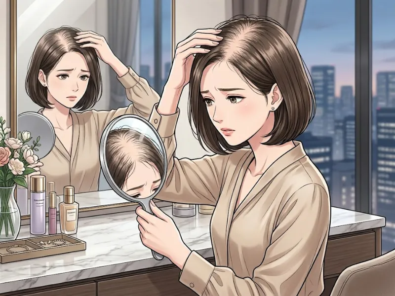 分け目や生え際の透け感が気になる