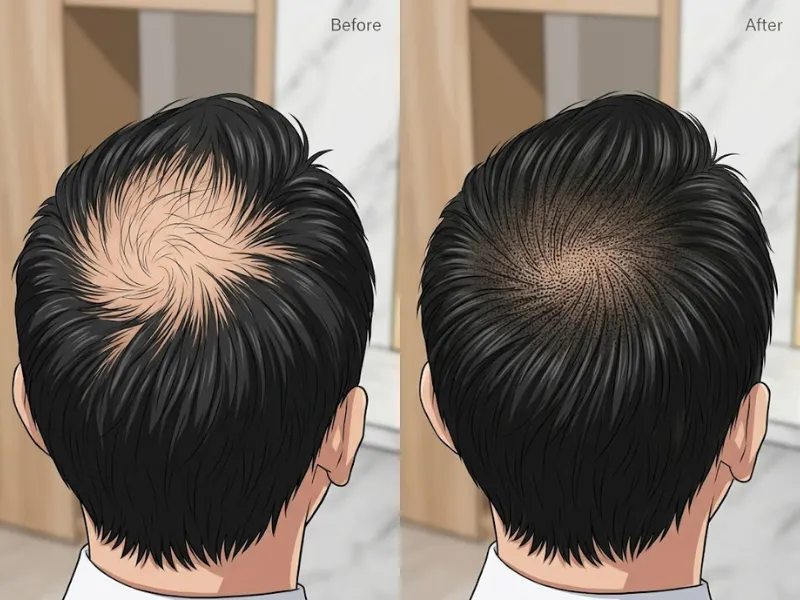 頭頂部・つむじの密度アップ