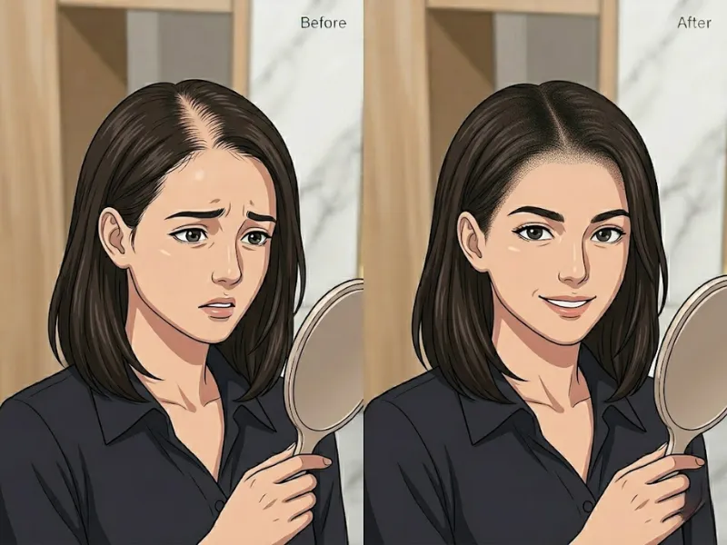 女性の分け目・薄毛カバー